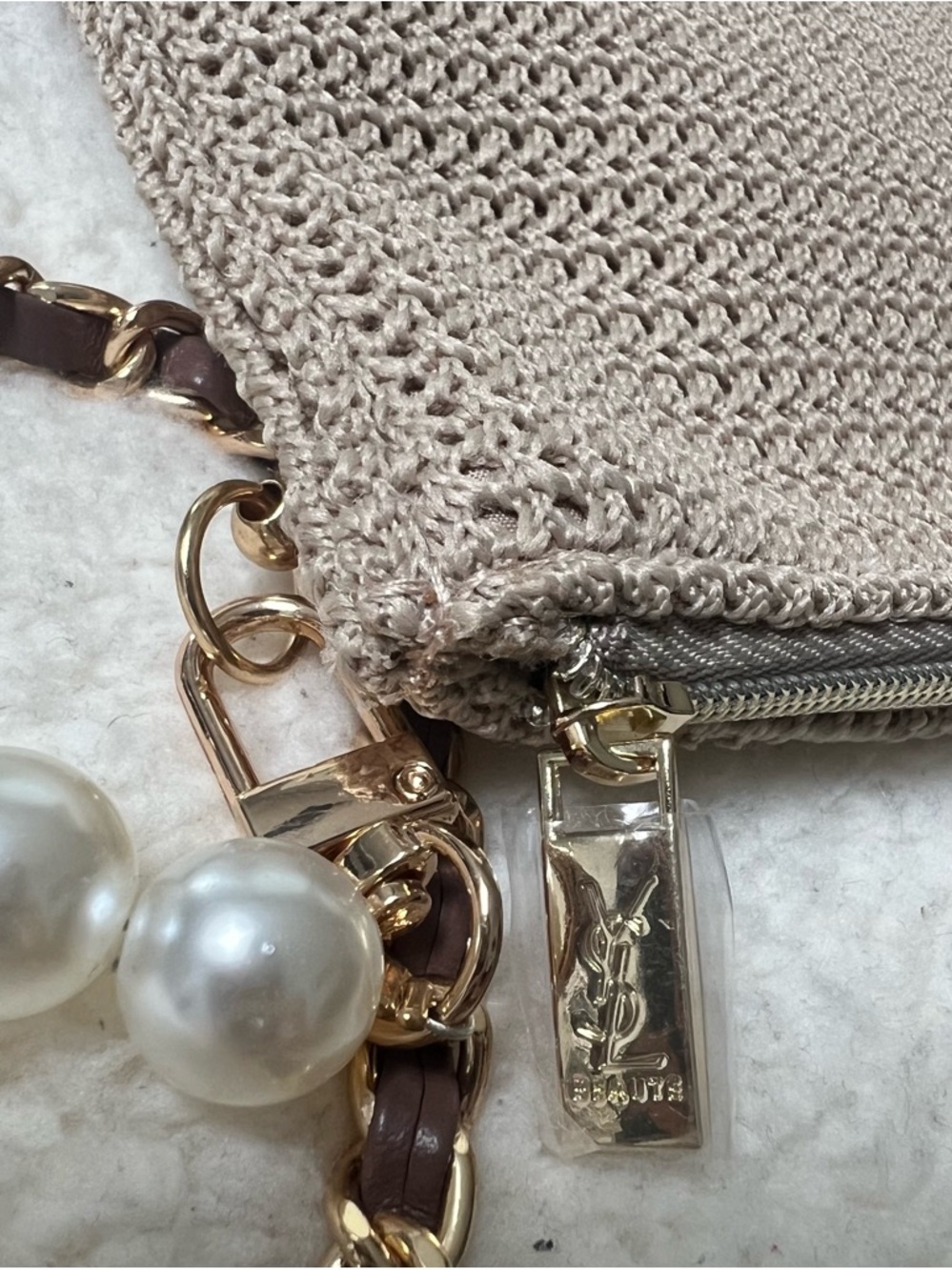 Yves Saint Laurent Upcycled Knit Beauty Bag Chain Crossbody Bag - Picture 5 of 6